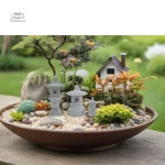 Statue japonaise mini tours, art traditionnel en petit format