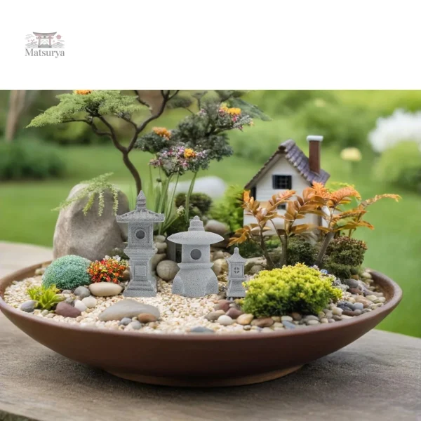 Statue japonaise mini tours, art traditionnel en petit format