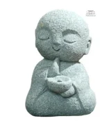 Statue de moine japonais, symbole de sérénité