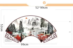 Sticker japonais représentant un paysage traditionnel asiatique