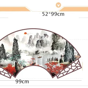 Sticker japonais représentant un paysage traditionnel asiatique