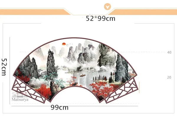 Sticker japonais représentant un paysage traditionnel asiatique