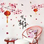 Autocollants arbre cerisier, décoration murale inspirée du Japon