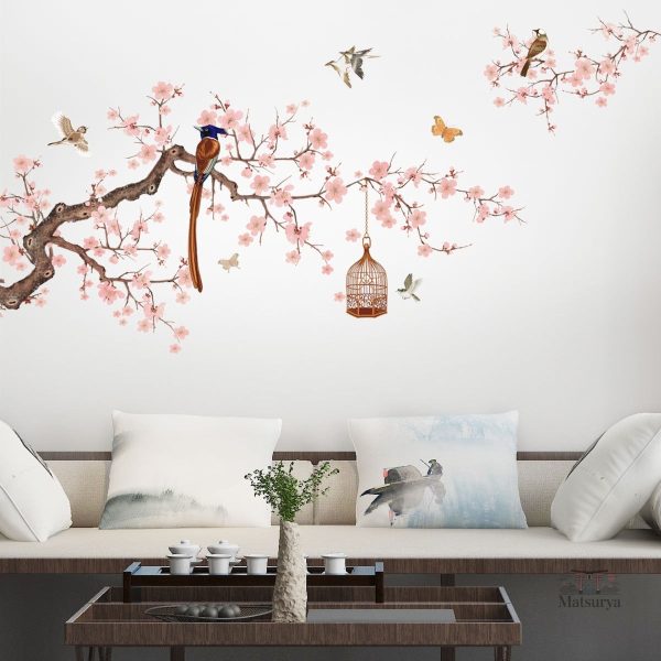 stickers-cerisier-japonais-1 Stickers Cerisier Japonais délicats pour décoration