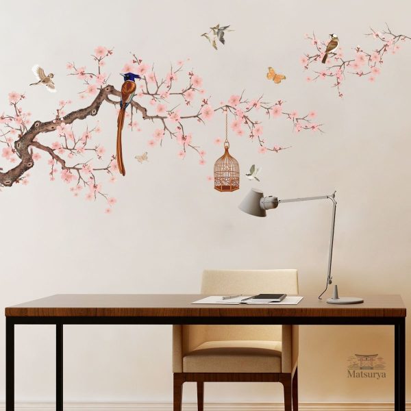 Variantes de stickers japonais avec motifs de cerisier