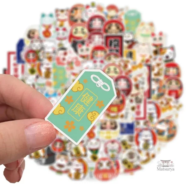 Stickers de chats porte-bonheur au design japonais