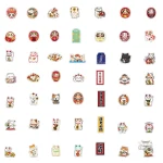 Adhésifs japonais de chats porte-bonheur colorés