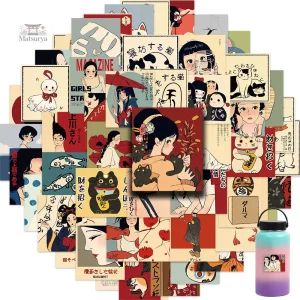 Stickers culture japonaise variés et colorés