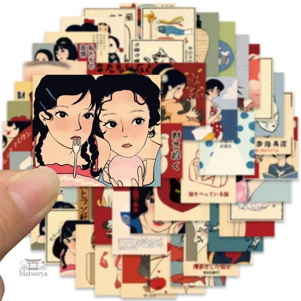 Stickers kawaii représentant des éléments japonais