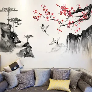 Stickers fleur de prune japonais décoratifs