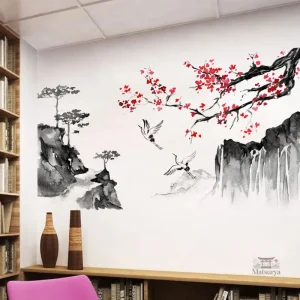 Stickers fleurs japonaises de prune pour DIY