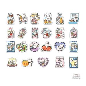 Variations de stickers japonais Kawaii aux designs adorables