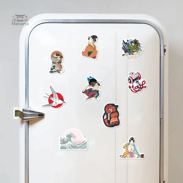 Stickers japonais Ukiyo-e, parfaits pour le scrapbooking
