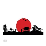 Stickers muraux avec motifs japonais traditionnels
