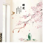 Stickers muraux fleurs de cerisier japonais pour décoration intérieure