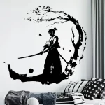 Stickers muraux samouraï japonais pour décoration intérieure