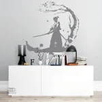 Adhésifs muraux samouraï, style japonais pour décoration moderne