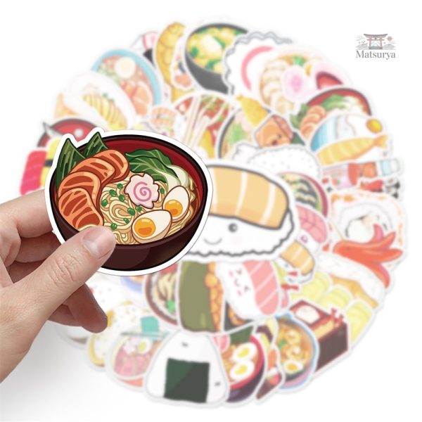 Stickers ludiques pour présentation de plats japonais