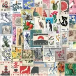 Stickers timbre japonais colorés et décoratifs