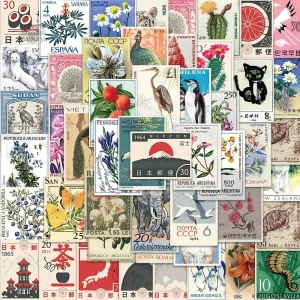 Stickers timbre japonais colorés et décoratifs