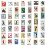 Stickers japonais à motif de timbre traditionnel