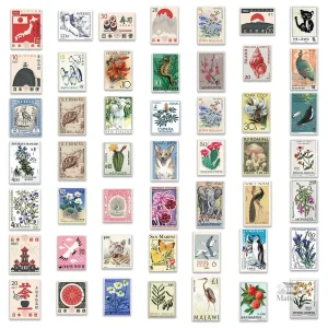 Stickers japonais à motif de timbre traditionnel