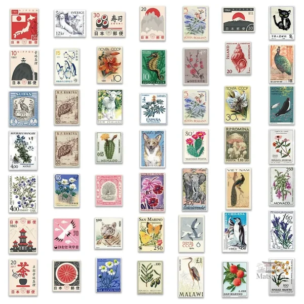 Stickers japonais à motif de timbre traditionnel