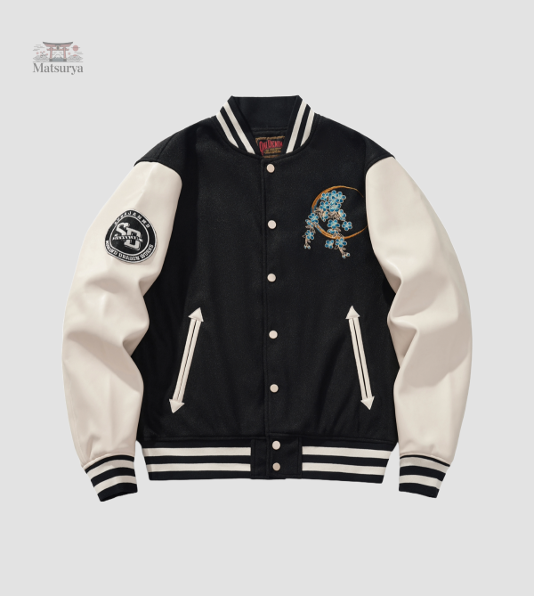 Veste bomber Sukajan avec motifs traditionnels