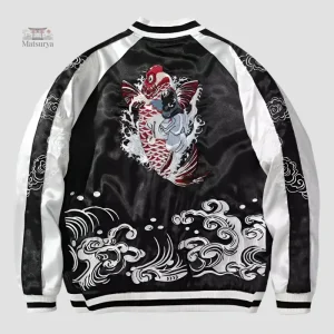 Sukajan Carpe Koi avec motifs japonais traditionnels