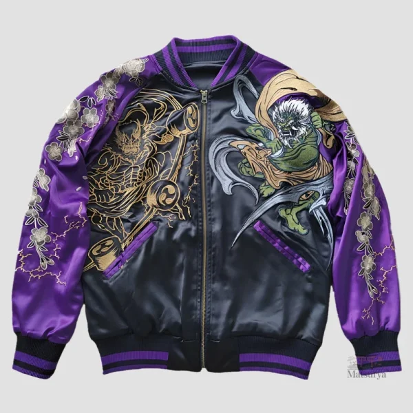 Sukajan avec motif de Raijin, style unique