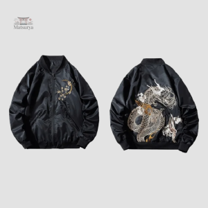 Veste Sukajan avec design dragon et style japonais