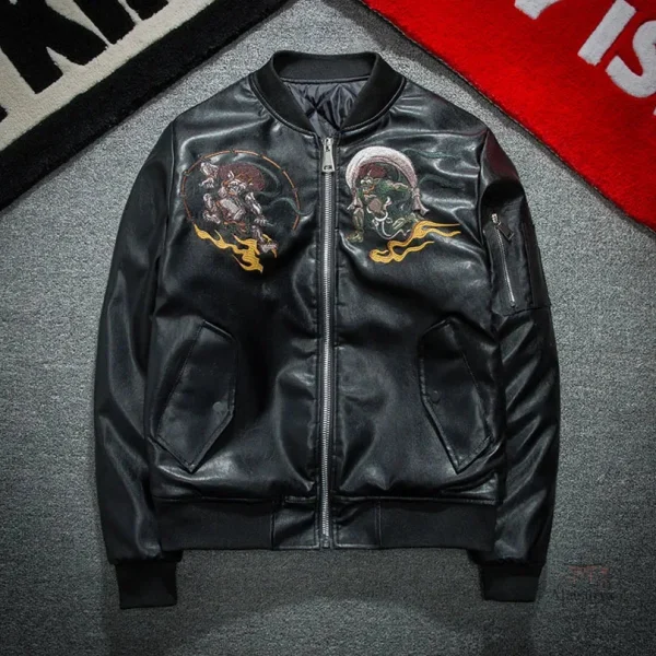 Veste Sukajan épaisse avec motifs traditionnels