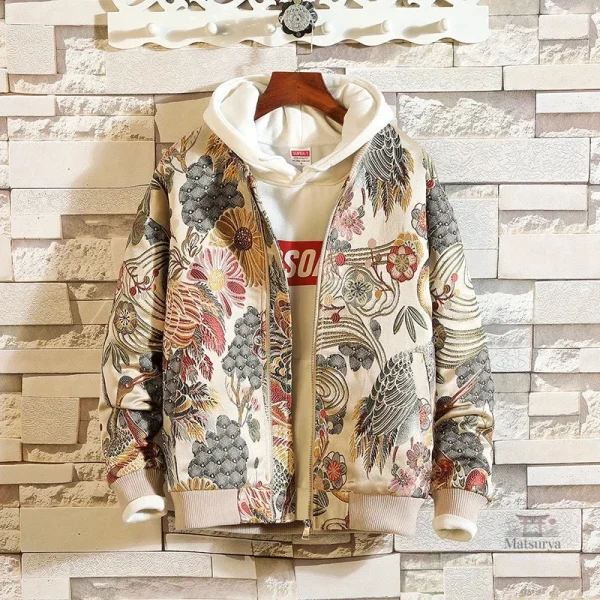 Sukajan à motifs de grues pour un look tendance