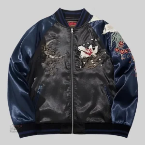 Veste sukajan homme motif renard coloré