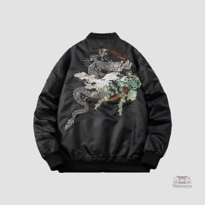 Jacket Sukajan avec motifs emblématiques du Japon