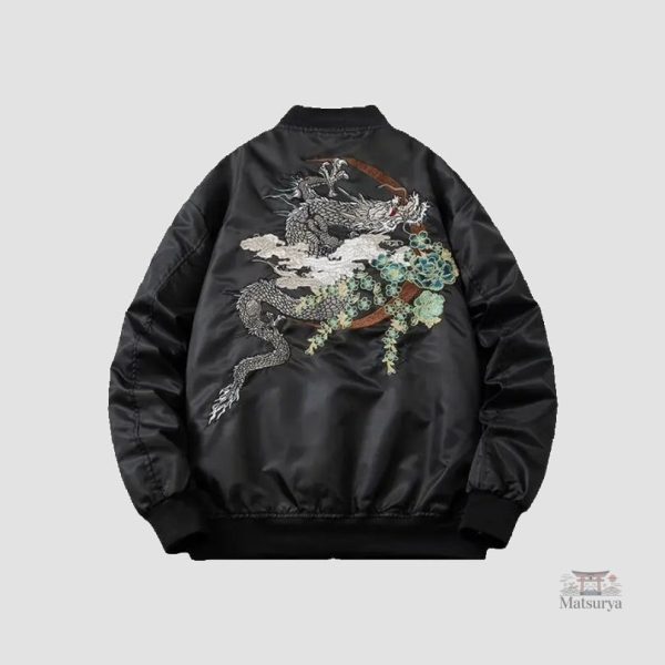 Jacket Sukajan avec motifs emblématiques du Japon