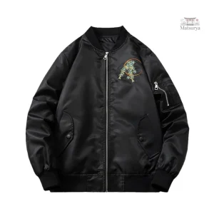 Veste en satin Sukajan aux broderies japonaises