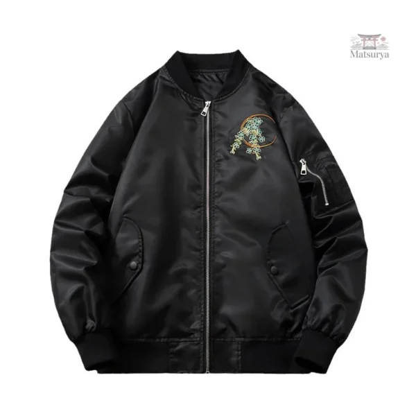 Veste en satin Sukajan aux broderies japonaises