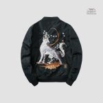 Veste Sukajan avec broderie de loup
