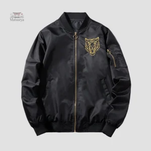 Veste Sukajan noire pour homme, style tigre