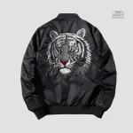 Veste tendance Sukajan, design tigre noir