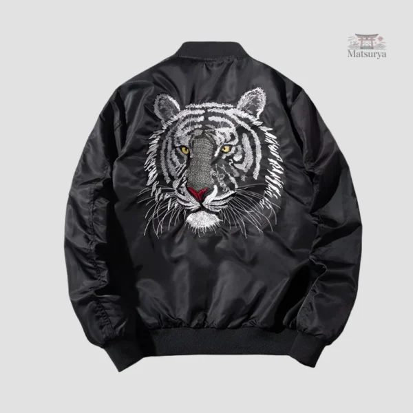 Veste tendance Sukajan, design tigre noir