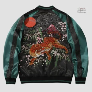 Veste Sukajan avec design Tigre et Bambou