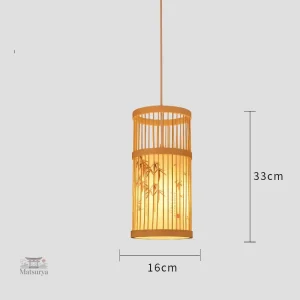 Élégante suspension japonaise en bambou naturel