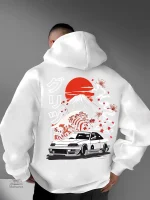 Sweat à capuche japonais motif traditionnel