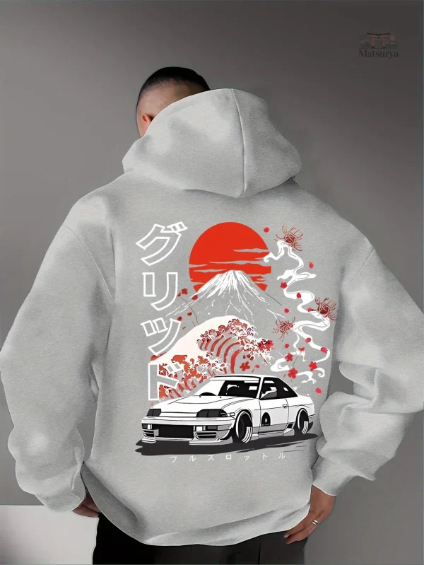 Sweat à capuche stylé aux motifs nippons