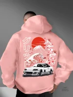 Sweat japonais avec capuche, design unique