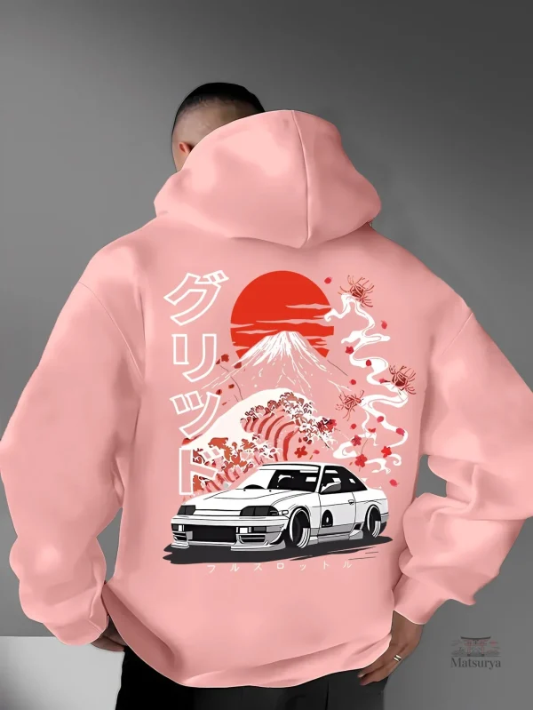 Sweat japonais avec capuche, design unique