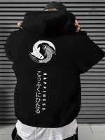Sweat à capuche japonais imprimé