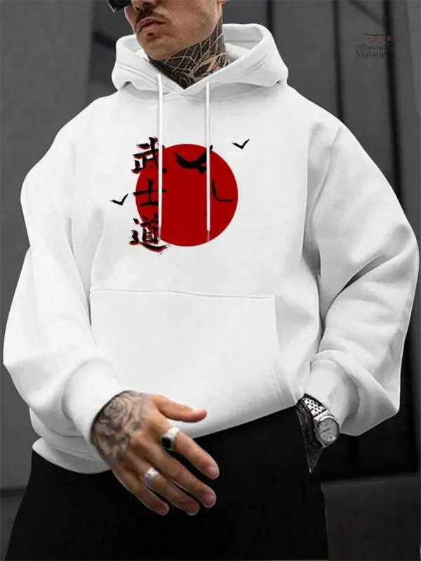 Vêtement à capuche japonais au style imprimé
